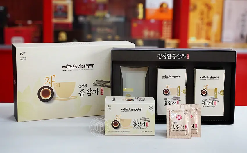 Trà hồng sâm Hàn Quốc cao cấp Red Ginseng hộp 60 gói x 3g Trà hồng sâm Hàn Quốc cao cấp Red Ginseng hộp 60 gói x 3g