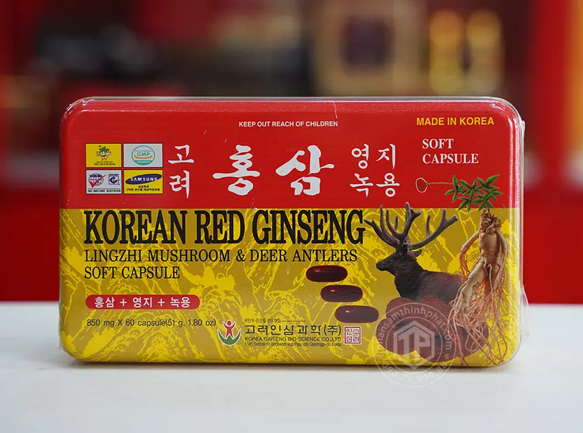 Viên sâm nhung linh chi Hàn Quốc hộp 60 viên Viên sâm nhung linh chi Hàn Quốc hộp 60 viên