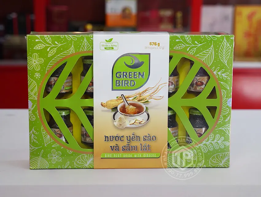 Nước Yến Sào Nhân Sâm hộp 8 hũ x 72g Nước Yến Sào Nhân Sâm hộp 8 hũ x 72g