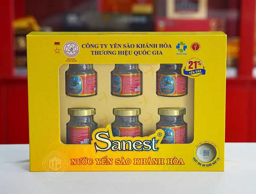 Yến Sào Sanest Khánh Hòa hộp 6 lọ Yến Sào Sanest Khánh Hòa hộp 6 lọ