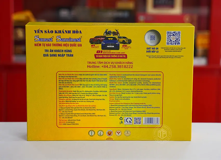 Yến Sào Sanest Khánh Hòa hộp 6 lọ Yến Sào Sanest Khánh Hòa hộp 6 lọ